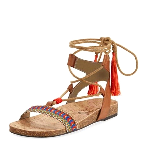 Sam Edelman Strappy Sandals with Tassels - Picture 1 of 4